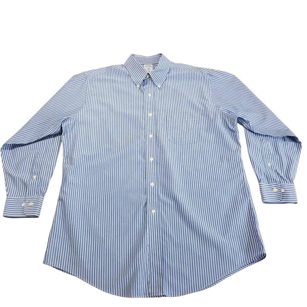 Brooks Brothers Shirt 16.5 Regent Fit Long Sleeve non iron Striped Button Down